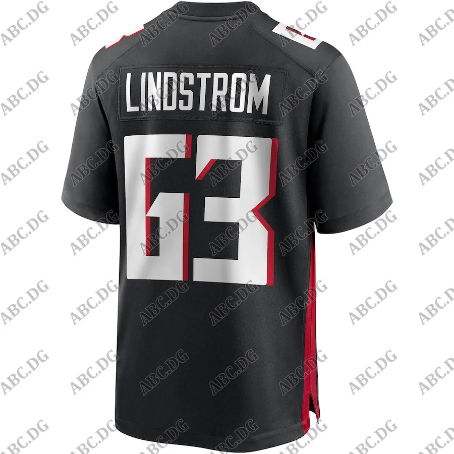 

Customized Stitch American Football Jersey Men Women Kid Youth Atlanta Chris Lindstrom Black Game Jersey