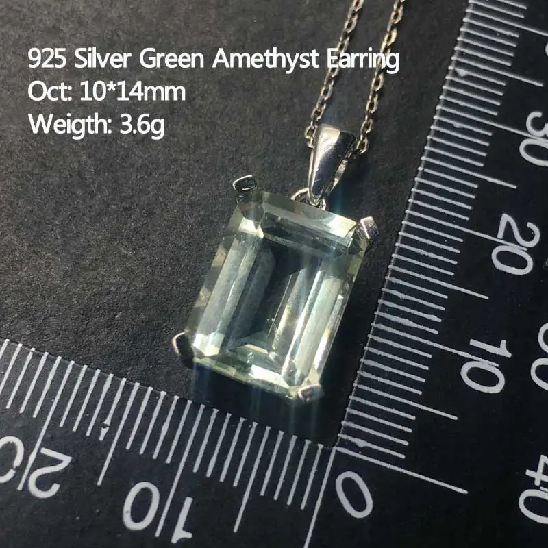 Женский элегантный кулон с зеленым аметистом CSJ натуральный драгоценным камнем 6
