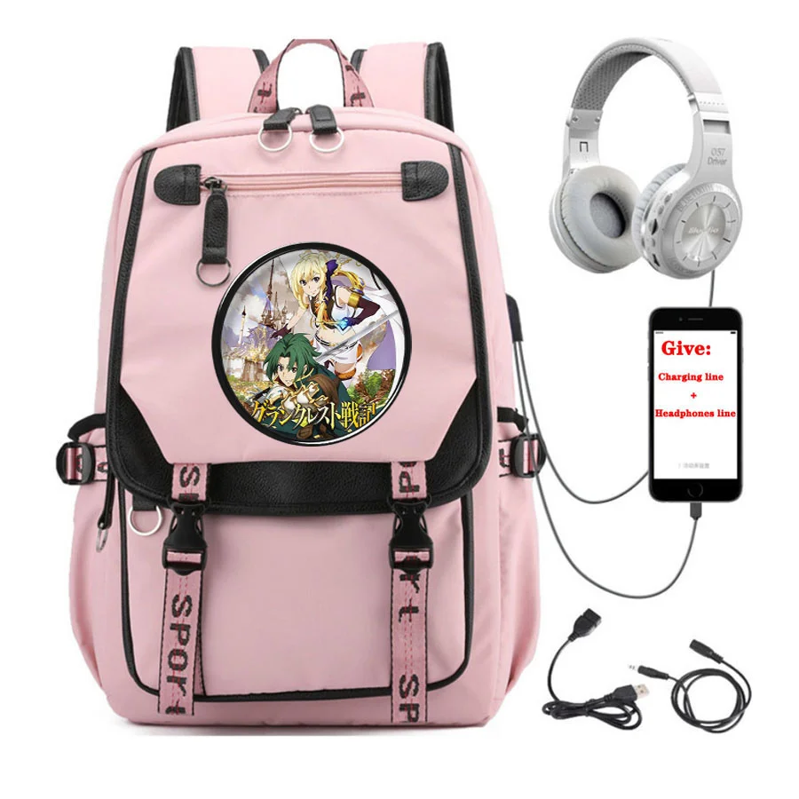 

USB Charging teenagers Laptop packsack anime Grancrest Senki backpack boys Girl School book Bag Women men Travel Backpack