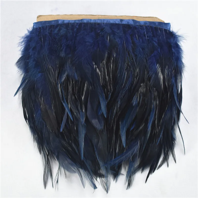 Navy ArmyGreen 5 м 10 м седло бахрома из перьев петуха trim10-15CM Бургундия перья фазана для поделок обрезки ленты DIY Шлейфы - Цвет: Navy