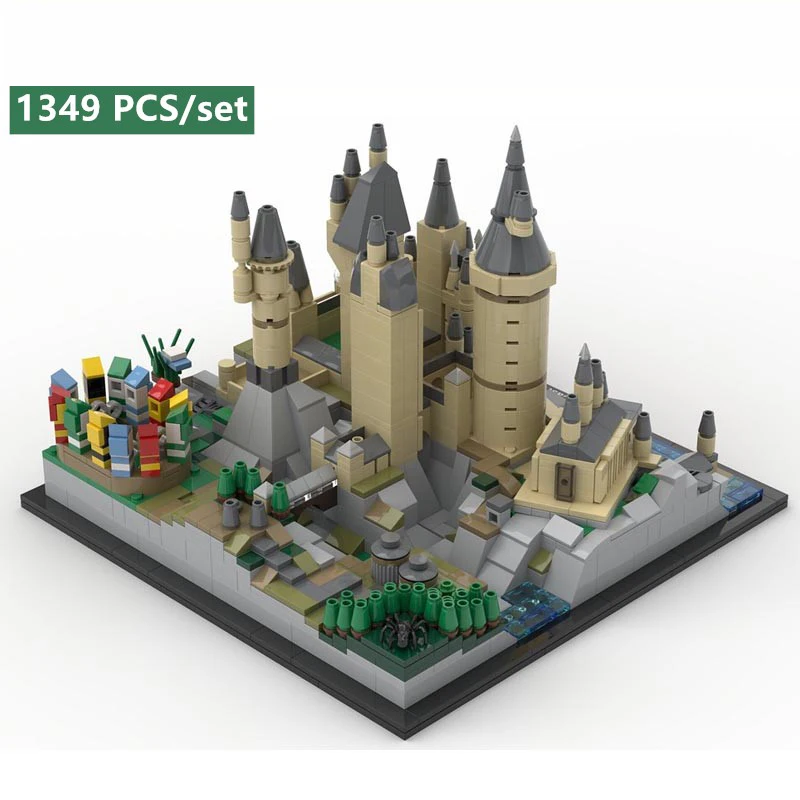 Новые наборы MOC Movie streetview школа колдовства и волшебства подходит 25280 замок дом