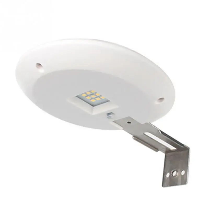 9 LEDs Yard Fence Night Pathway Outdoor Garden Gutter Wall Mount Home Grille Light Solar Powered Waterproof Sink Round