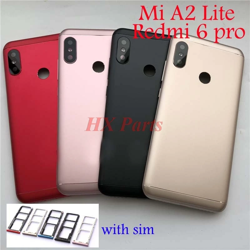 Задняя крышка корпуса для Xiaomi Redmi 6 Pro / Mi A2 Lite задняя батарейного отсека с боковыми