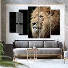 5 панелей Африканский Лев животные Холст Картина африканская стена художественные принты и постер для гостиной домашний декор