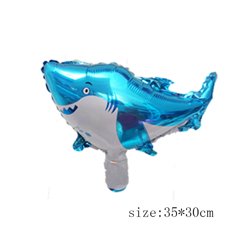 MN01414 shark Воздушные шары из фольги для мини-рыб, омаров, морских животных, 5 шт., воздушные шары для морского океана, Babyshower, морские украшения для тематических вечеринок, детский подарок - Цвет: MN01414 shark