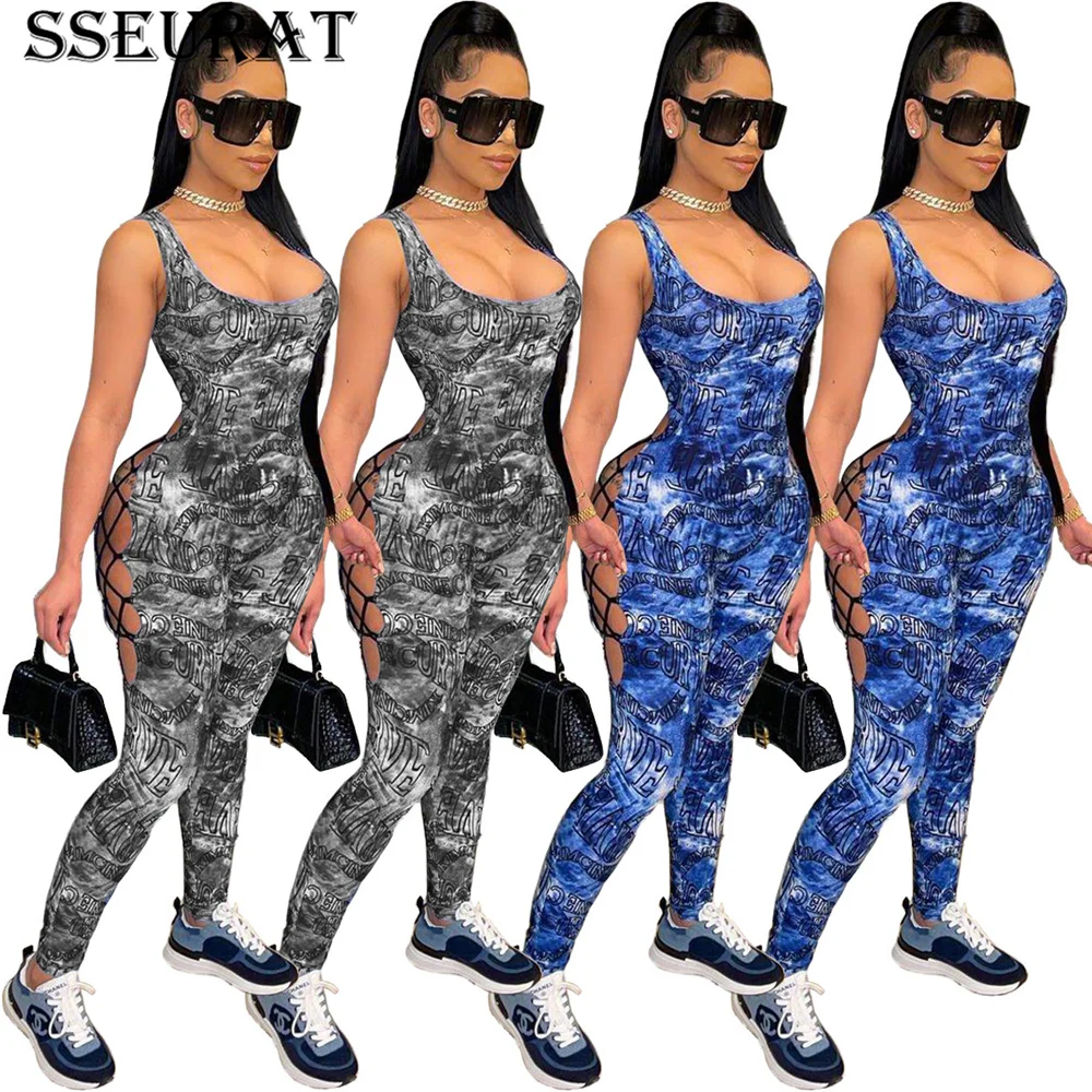 Женский комбинезон без рукавов SSEURAT эластичный Облегающий футляр с