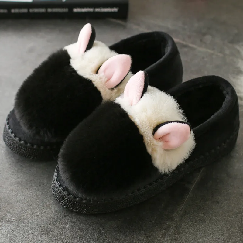 Осенне зимние женские тапочки с толстой подошвой милые пушистые для дома теплая