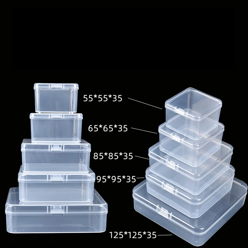 Пластиковая маленькая коробка прозрачная для хранения ювелирных изделий