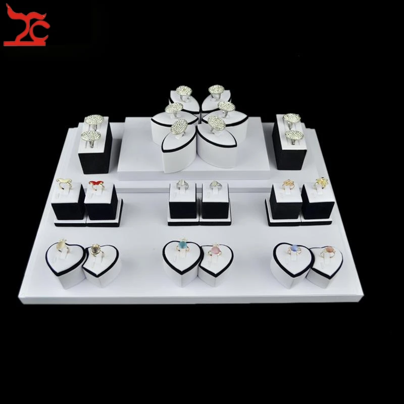 Creative White PU Lover's Ring Holder Rack Bracelet Organizer Stand Jewelry Decorative Closet Showcase kit 50*36.5cm | Украшения и