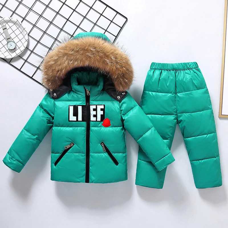 Парка IYEAL из натурального меха для мальчиков и девочек зимняя куртка на утином