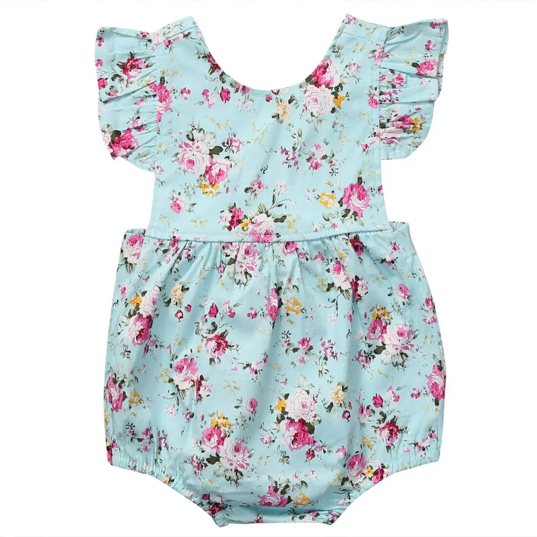 

Newborn Baby Girls Floral Romper Infant Floral Sunsuit Summer Short Sleeve Baby Girl Clothes Outfits for 0-18M