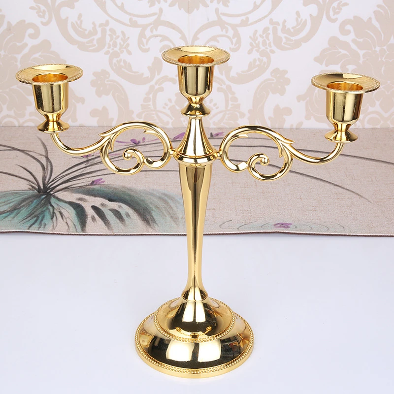 

Hot Metal Silver/Gold Plated Candle Holders 7-Arms Stand Zinc Alloy High Quality Pillar For Wedding Portavelas Candelabra