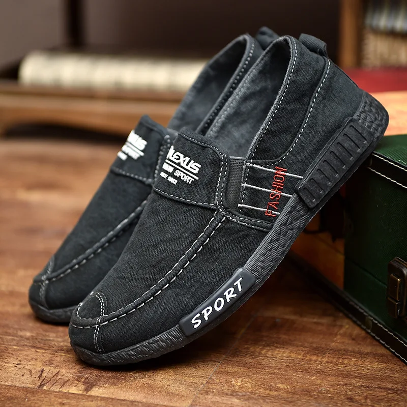 

2021Canvas Men Casual Shoes Black Blue Grey Solid Breathable Lace Up Sneakers Men Spring Summer Autumn Men Shoes wrt56