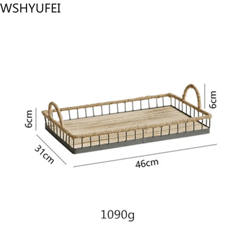 

Wrought iron storage basket tableware Storage Snack fruit storage baske desktop cosmetics storage basket Home Decorations