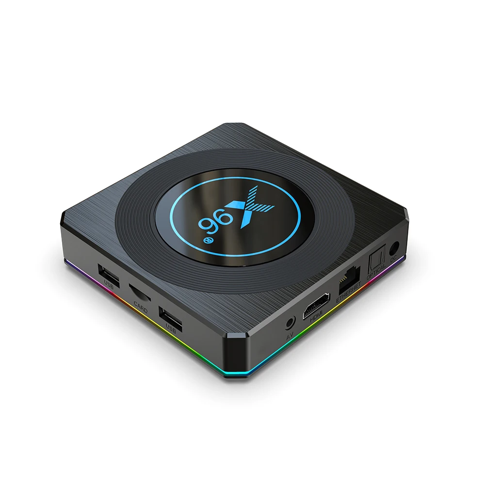 DQiDianZ Amlogic S905X4 X96 X4 Смарт RGB светильник ТВ коробка Android 11 4G 64G Wifi Youtube медиаплеер 8K