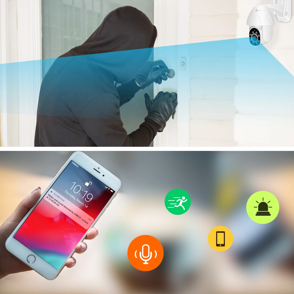 BESDER PTZ Wi-Fi Камера 2-мегапиксельная Автоматическое Слежение 4-кратный Цифровой Зум Скорость Купольная камера Облачное хранилище Водонепроницаемая Главная Безопасность IP-камера