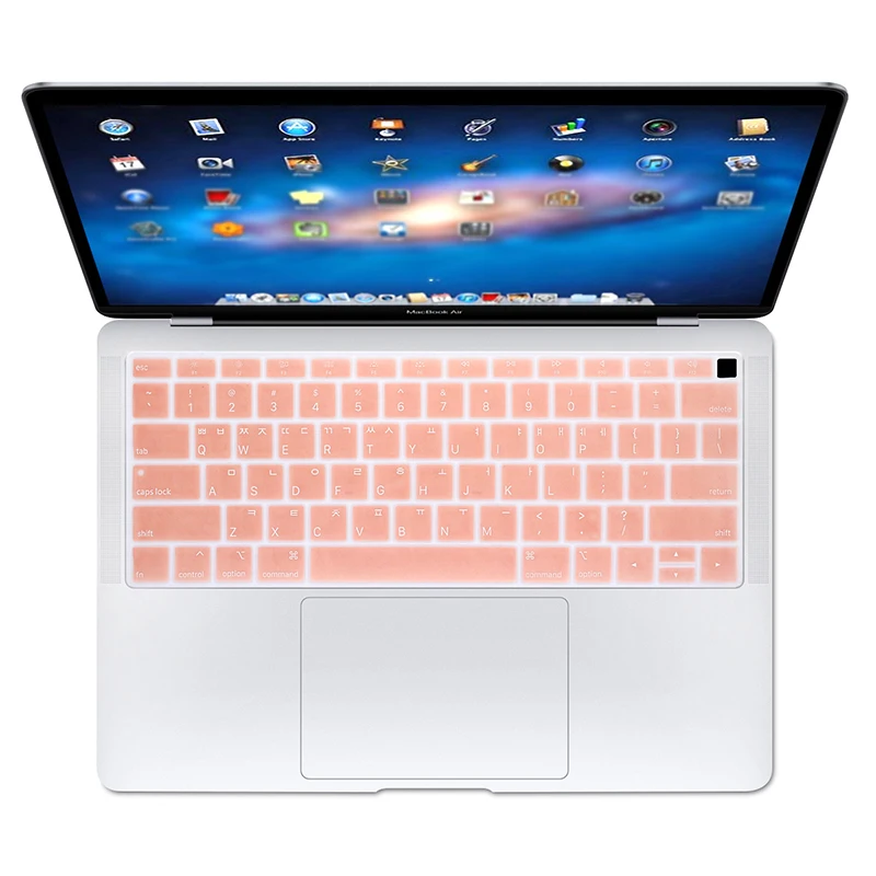 Rose gold Silicone Laptop Korean Keyboard Cover Skin for MacBook Newest Air 13" Release A1932 with Retina Display - Цвет: Rose gold