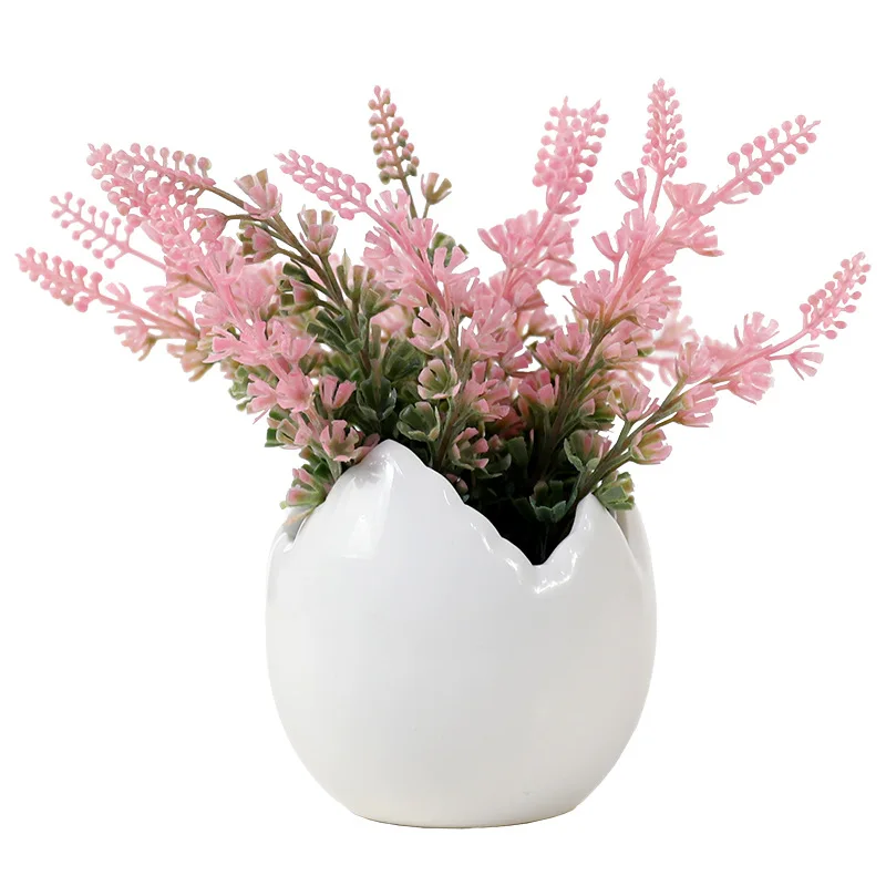 INNO Artificial Lavender w/White Ceramic Pot/Decorative Faux Flower Planter | Дом и сад