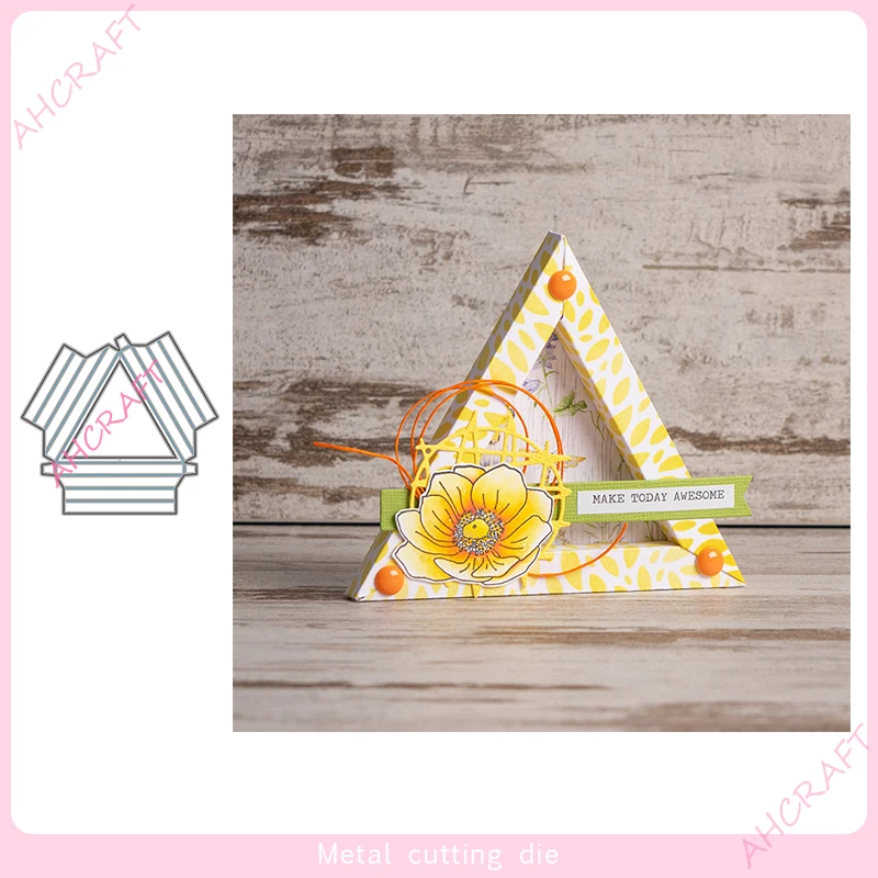 

Треугольная стерео рамка металлические Вырубные штампы для «сделай сам» Скрапбукинг Фотоальбом декоративное тиснение бумажные карты руко...