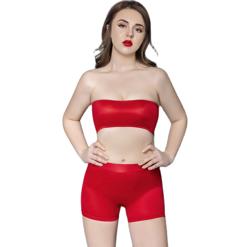 

Новое женское сексуальное нижнее белье, блестящие шорты-боксеры, костюм для йоги, жирный Топ, колготки, спортивная одежда для бега и трениро...