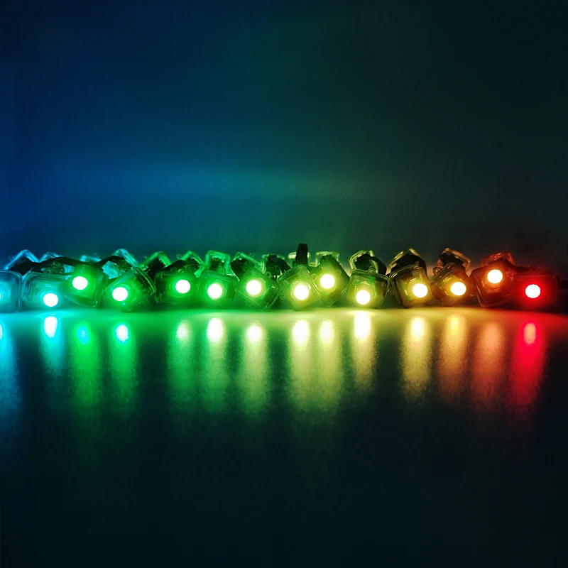 Рождественские светодиодные лампы DC12V WS2811 квадратный 12 мм цветная (rgb)