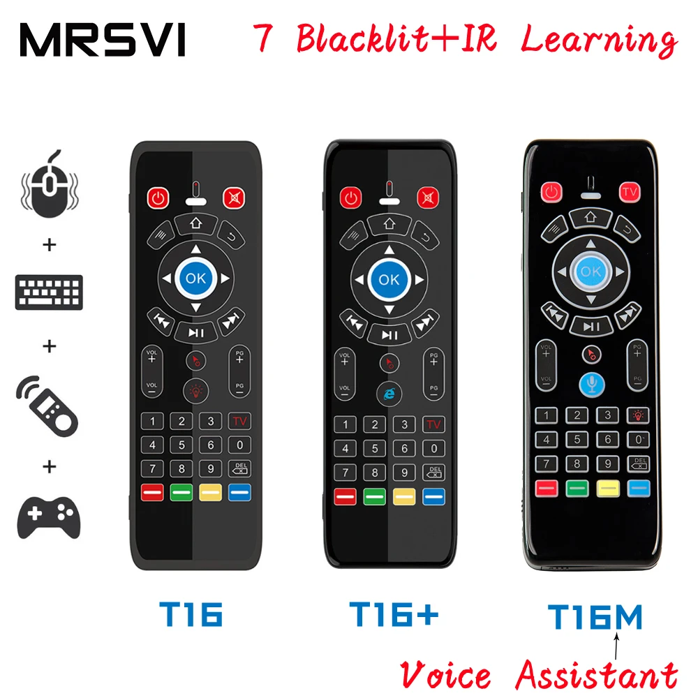 

T16 M Voice Control Air Mouse 2.4GHz Wireless Google Microphone Remote Control IR Learning for Android TV Box PC PK G10S G20 G30