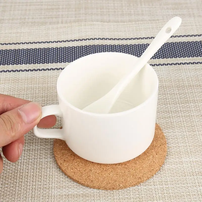 Natural Round Wooden Slip Slice Cup Mat 10/20/50PCS Coaster Tea Coffee Mug Drinks Holder For DIY Tableware Decor Durable Pad