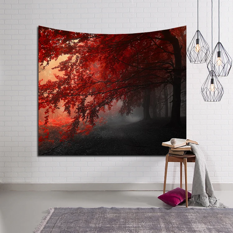 Zeegle Пейзаж Настенный подвесной гобелен природное дерево живопись одежды фон для