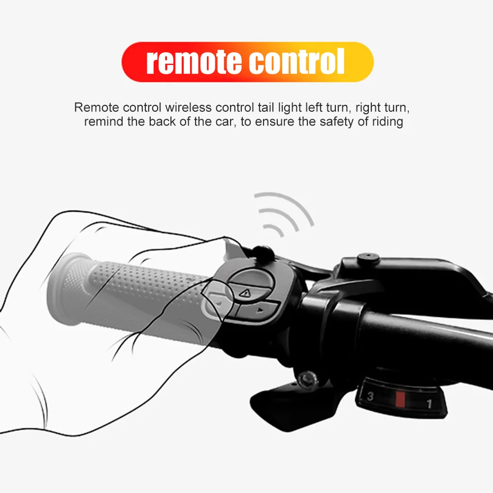 

Bike Tail Light with Turn Signals Wireless Remote Control Waterproof Bicycle Taillight USB Rechargeable Ultra Bright ASD