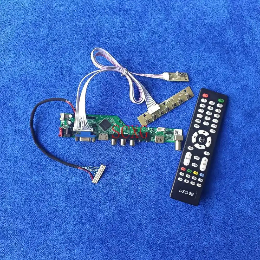 

Дисплей плата контроллера светодиодный ЖК-дисплей подходит HSD121PHW1-A01/A03/B00 LVDS-30Pin аналогового сигнала 1366*768 DIY Kit, совместимому с HDMI VGA USB AV
