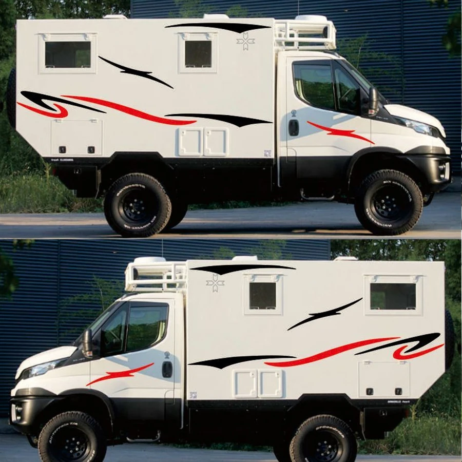 Двухсторонние RV полосы графические наклейки виниловые на машину графика для