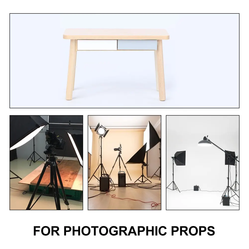

1pc Mini Desk Mini Simulation Computer Desk Model for Mini House Home Decor Gift