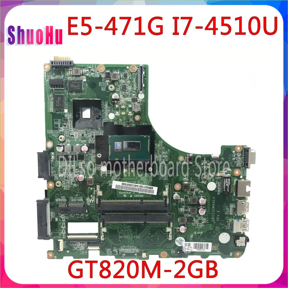 KEFUI7 4510U Процессор с GT820M GPU оригинальная материнская плата DA0ZQ0MB6E0 для Acer Aspire E5 471 471G