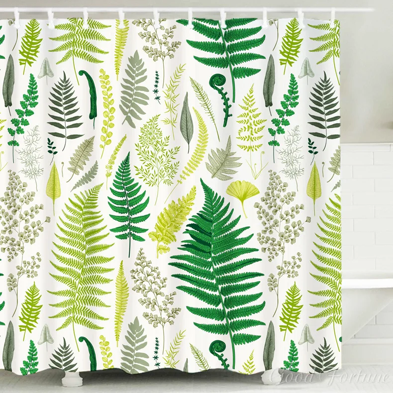 

Ferns Pattern Tropical Shower Curtain Bathroom Accessories Decoration