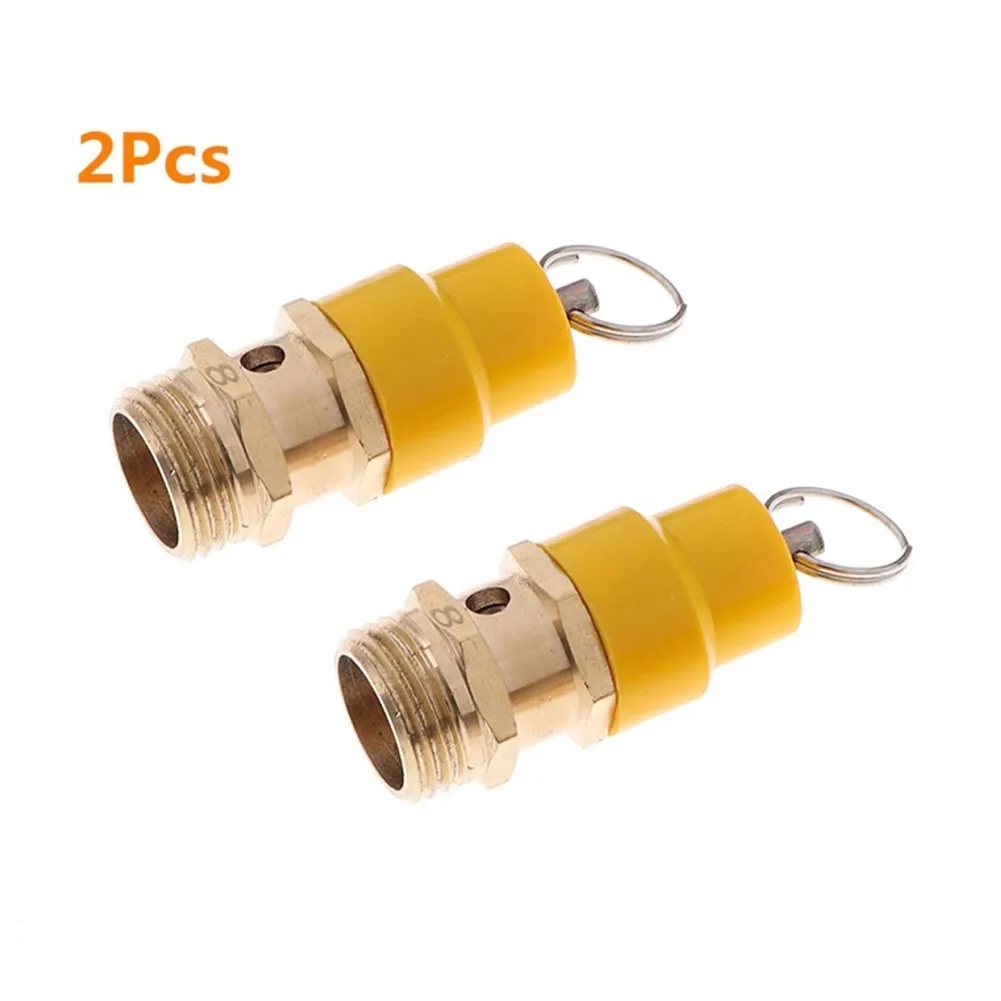 

1/2 Inch Safety Relief Valve 2Pcs Accessories Air Compressor Brass Kit Pack