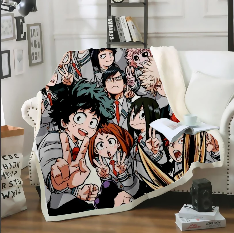 SONSPEE 3D Print Anime Todoroki Shouto Bakugo Katsuki Many faces Sofa Bed Chair Rest Bedding Blanket Thin Home Decor Supply B115