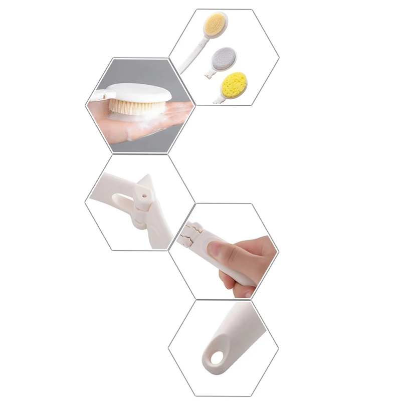 

Folding Bath Brush Soft Nylon Hair Back Body Shower Scrubber Brushes Exfoliating Scrub Skin Massager For Home Bathroom Use