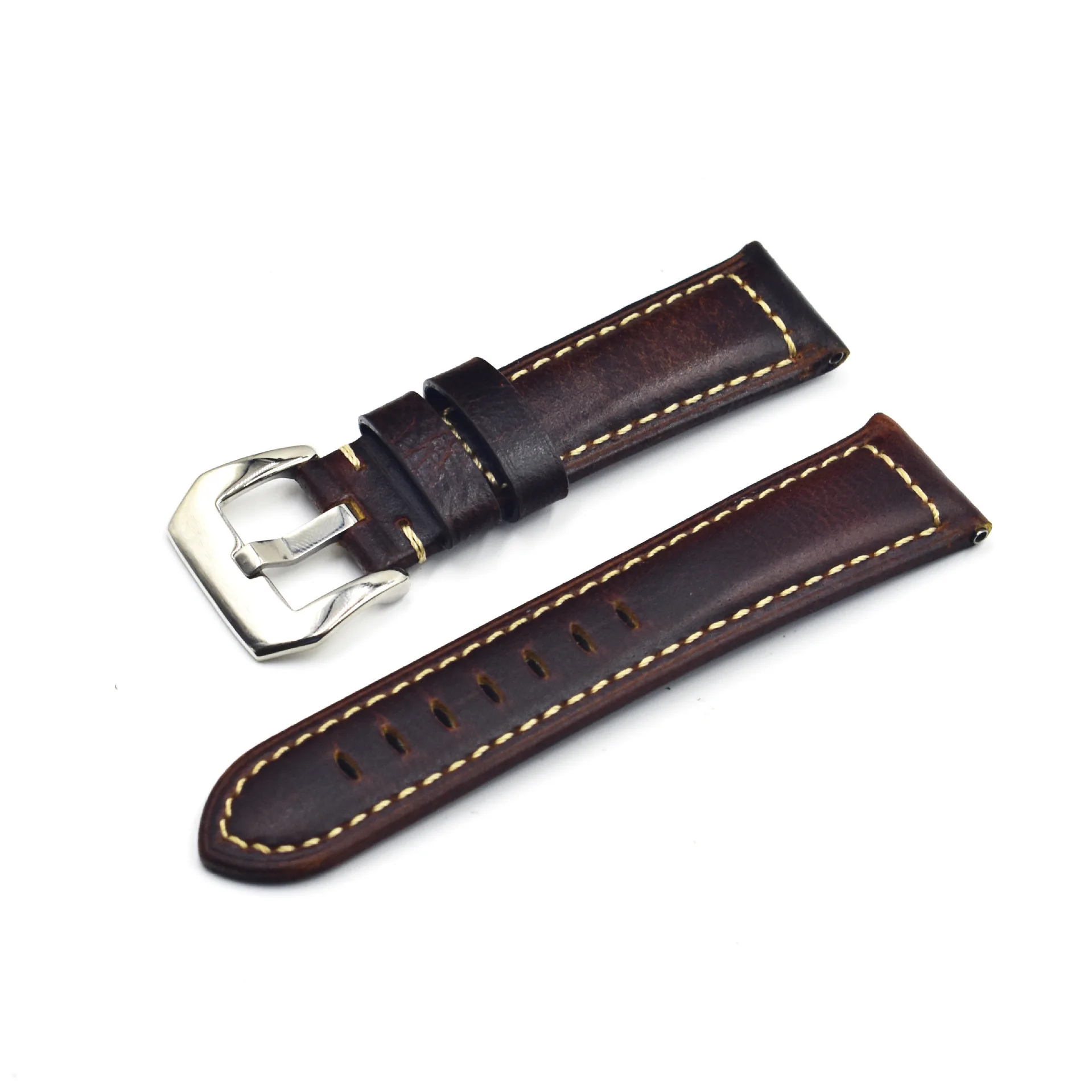 Hand Made Vintage 20mm 21mm 22mm 24mm 26mm Crazy Horse Leather Strap