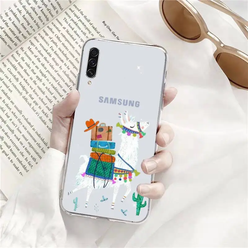 

Cute Llama Alpaca Phone Case Transparent for Samsung s9 s10 s20 Huawei honor P20 P30 P40 xiaomi note mi 8 9 pro lite plus