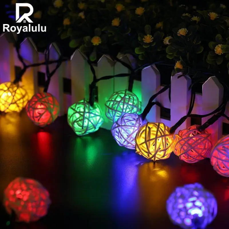 

Светящаяся гирлянда Royalulu Solar 30/40/50 светодиодов, светящаяся гирлянда с высушенными цветами, яркая гирлянда, Рождественское украшение, фонарь