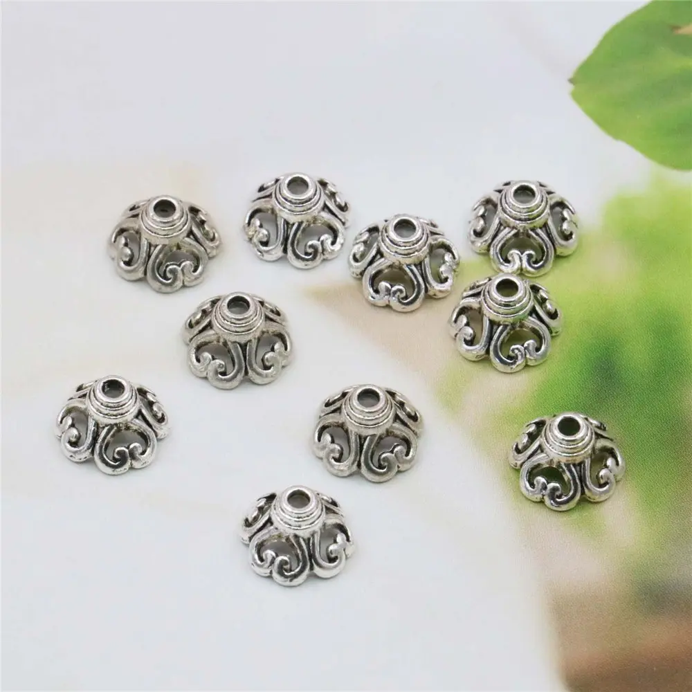 10 шт. Цветочные Распорки из сплава фурнитура аксессуары Серебряная пластина