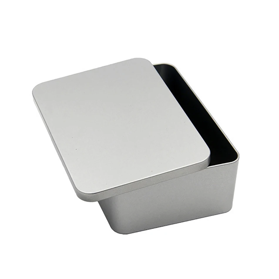 Star Packaging Black Tin Box Rectangular Shape With Curved Lid |