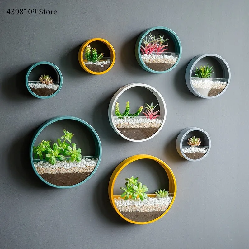 Простой настенный горшок суккулент Многофункциональный Круглый кованый