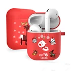 Чехол для Airpods 2 1 3 Pro, чехол для Apple Air Pods, мягкий чехол из ТПУ для наушников, Рождественский мультяшный олень, Санта-Клаус, новый год