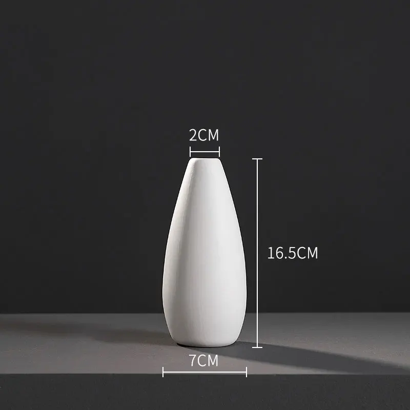 

White Porcelain Vase For Flowers Nordic Home Hotel Living Room Decor Matte Ceramic Vase Planter Pot Shelf Dining Table Ornaments
