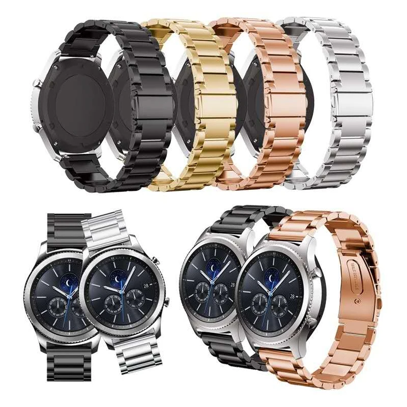 Ремешок для часов Sumsung active 2 из нержавеющей стали 22 мм 20 samsung Galaxy Watch gear S3/GT с тремя