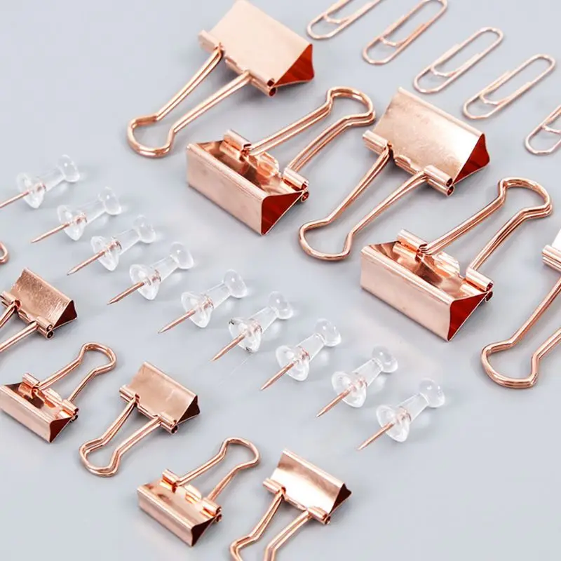 

K5DB 72pcs Metal Paper Clip Multipurpose Thumbtacks Office Document Long Tail Clips