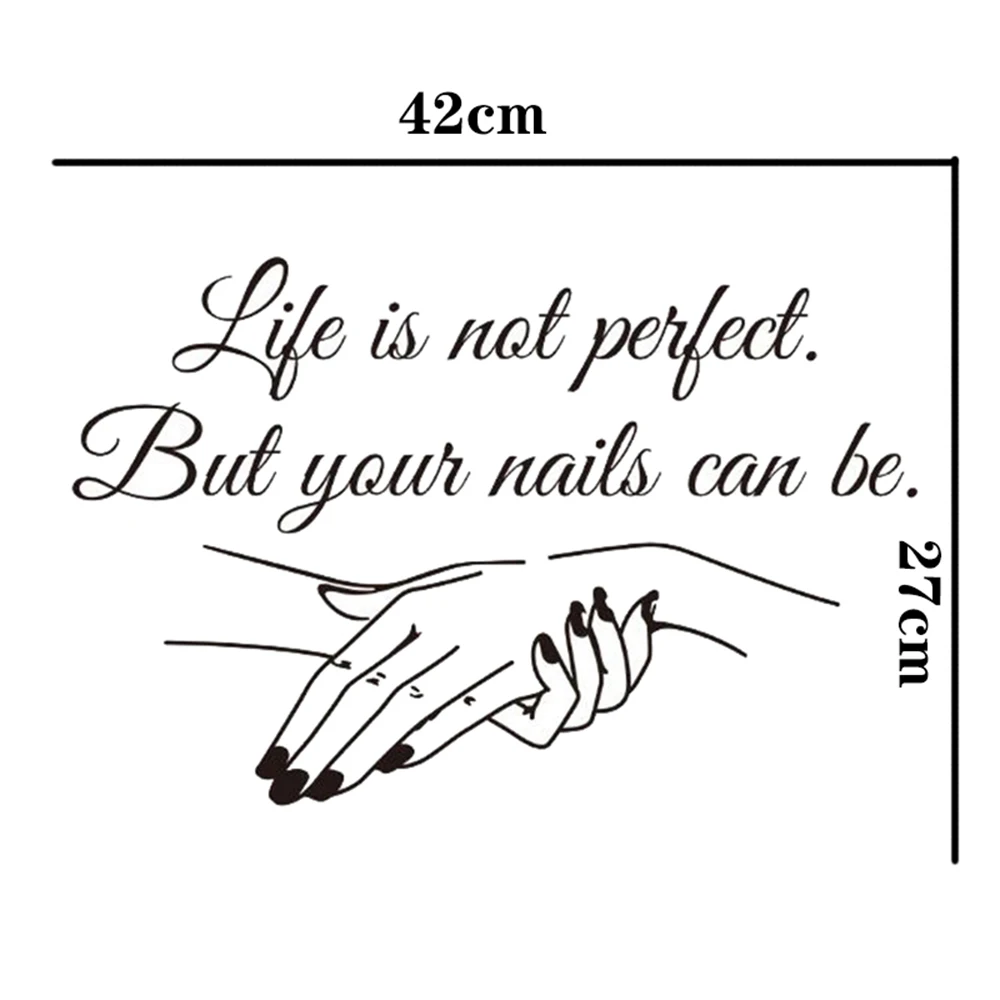 Наклейка на стену Life Is Not Perfect модная женская для маникюрного салона украшения