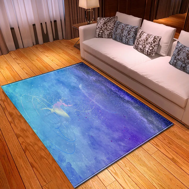 

New creative corridor carpet bedroom home carpet elk living room modern 3D printing carpet children's Non Slip carpet