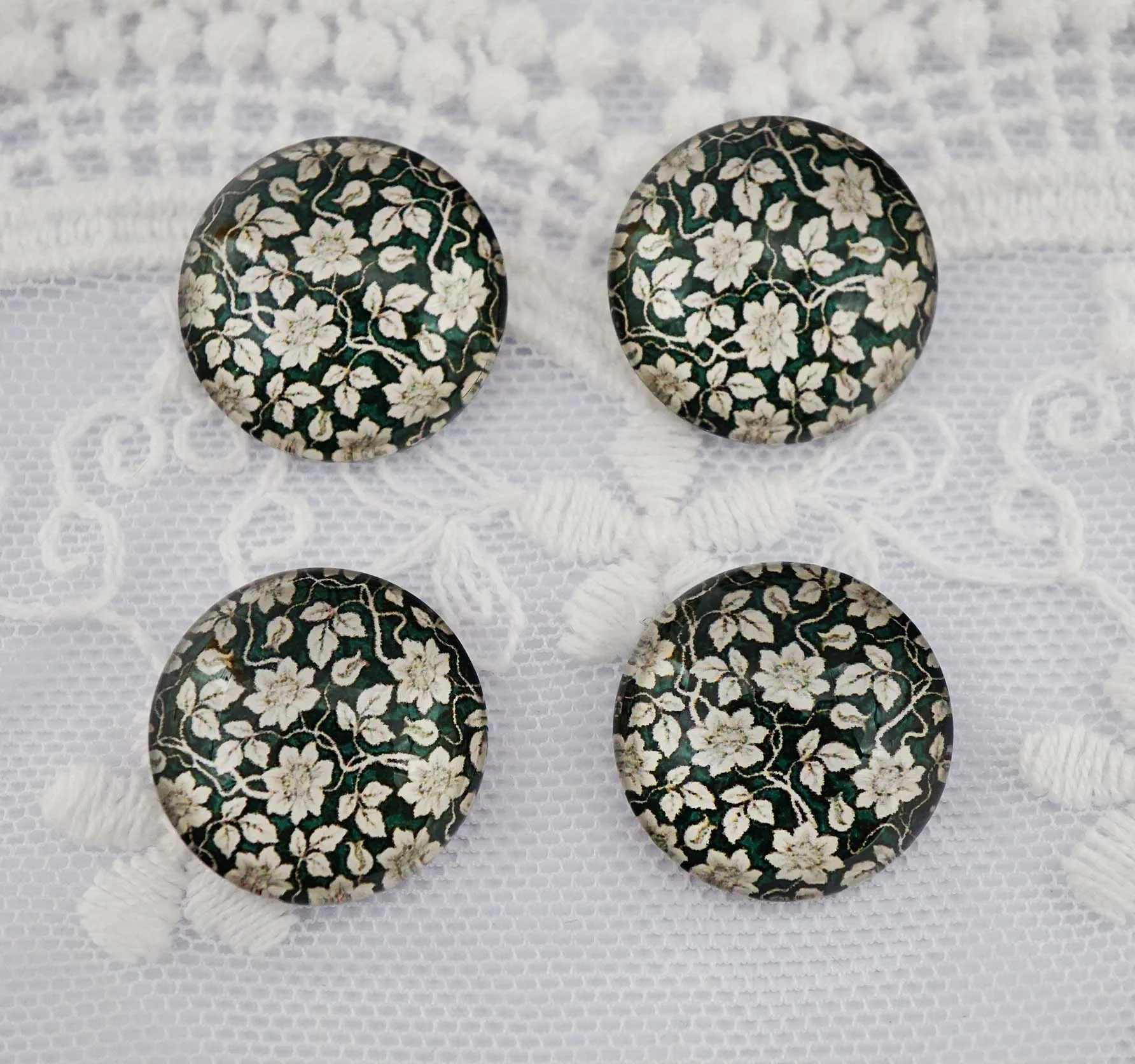 Новинка модный круглый стеклянный кабошон с цветочным узором 8-40 мм стеклянные